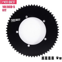PASS QUEST 자전거 체인링 트랙 고정 기어 특수 싱글 디스크 46 47 48 49 50 51 52 53 54 55 56 57 58 59 60T 144BCD, 16.144BCD 61T