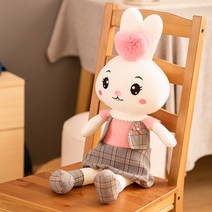 귀여운 토끼 털 인형 여자 인형 흰토끼 인형 까사미아쿠션 커버력좋은쿠션 쿠션팩트추천 의자등받이 사무실의자등받이, 옵션03, 130센티
