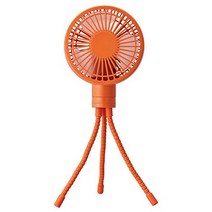 도우시샤 휴대용 선풍기 외출 팬 2 전원(USB 충전식) 풍량 3단계 피에리아 오렌지