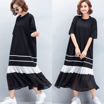 모어가든 여름 원피스 모달원피스 반팔 롱 스판 블랙 데일리 캉캉 루즈핏 빅사이즈