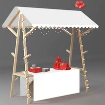 이동식 가판대 진열대 플리마켓 행사장 축제 야외 노점, d.화이트150x60x200천정+식탁보색+랜턴