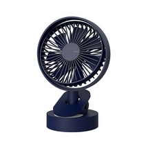 젤센 휴대용 자동 회전 무선 선풍기 탁상용 써큘레이터형 클립형, 네이비