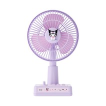 산리오 시나모롤 쿠로미 키티 탁상 사무실 충전 소형 선풍기 USB 미니 탁상 선풍기 무음 도리도리 빈티지 선풍기 다나에, 퍼플