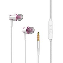 주닉스 ZNS-B6 인 이어 헤드폰 3.5MM 커널형 이어폰, 화이트 라인 핑크, ZNS-B6 3.5MM 이어폰