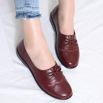 리본 둥근코 쿠션 여자 중년 단화 엄마단화 2color 3cm