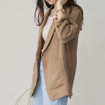 여성 간절기룩 캐주얼 마이 베이지 자켓 코디 패션
