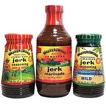 Walkerswood Jamaican Jerk Seasonings Mixed Pack - Hot Spicy Mild and Jerk Marinade, 1