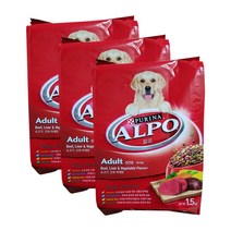 알포 어덜트 곡물 애견사료, 1.5kg, 3개