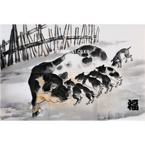 벽화타일 복돼지