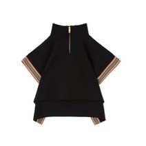 버버리 22FW 키즈 아이콘스트라이프 하프집업 케이프 8053464