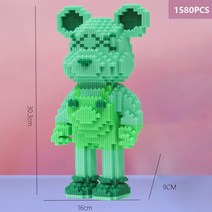 나노블럭 미니블록 레고 베어브릭 선물 키덜트, 녹색 작업복 곰 8991