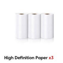 라벨 프린터 미니 휴대용 감열 감열지 무선 블루투스 사진 잉크리스, 3pcs HD Paper, 1개