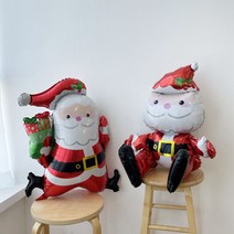 크리스마스 산타풍선 (2종) 선물 든 산타 시팅산타, 시팅 산타 풍선