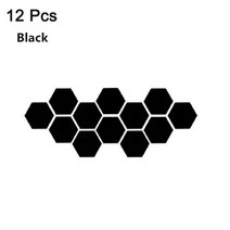 벽면 거울 시공 붙이는 시트지 팔각 육각 벽걸이 아크릴 부착 전신12pcs 3d diy 벽 스티커 홈 장식 거실, 100x85x50mm, 검은 색