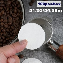 커피필터 51mm53mm 커피 필터 용지 300 개 58mm 핸들 파우더 보울 필터 용지 원형 보조 물 종이 필터 커피 액세서리, 3. 58mm, 2. 300pcs, 1. CHINA