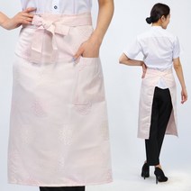 웰컴가운 핑크 허리 앞치마 한식 꽃집 케이터링 꽃무늬 AE168, 1개, AE168_핑크