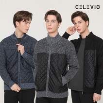 셀레비오 잭필드 볼테라 누빔 니트집업 블랙