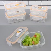 구데타마 주방 반찬 음식 투명 밀폐 용기 통 여아용 남아용 어린이 유아 귀여운 플라스틱 락 수납 보관 정리 캐릭터 국산 학생 소품 소지품 오래쓰는 냄새 착색 없는 쉬운 세척 그릇, 제품선택, 젓가락-대