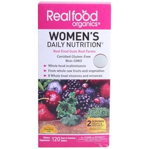 리얼푸드오가닉스 우먼스 데일리 뉴트리션 멀티비타민 글루텐 프리 비건 타블렛, 120개입, 1개, 120정