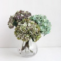 수채화 감성 수국 다발 조화 주방 식탁 실내 조경 정원 통로 아파트베란다꾸미기 오피스텔, 색상_퍼플, 상세페이지 참조