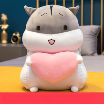 대형 햄스터 인형 리얼 애착 수면 침대 쿠션 생일 집들이 선물, 하트햄스터, 1m피규어쿠션탈부착