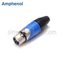 암페놀 AX3F6 3핀 파랑색 납땜용 XLR(Female) 커넥터