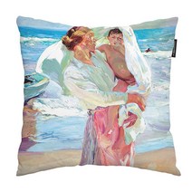 상상후 명화 쿠션커버+솜 45x45 호아킨소로야 목욕을끝낸후, 상상후명화쿠션커버+솜45x45호아