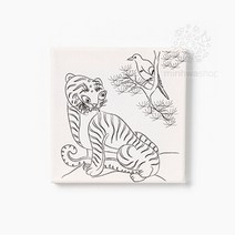 캔버스 액자 만들기 도안 민화 그림판 (까치호랑이)