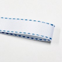 선물포장리본 꽃포장리본 골지 스티치 리본 (폭 5mm 길이90m)(폭 10mm/15mm 길이 45m), 58(화이트+스카이스티치), 15mm