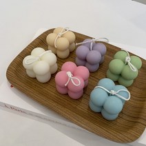 미니큐브 봉봉캔들 오브제 홈인테리어 소품, 가든스윗피, 화이트