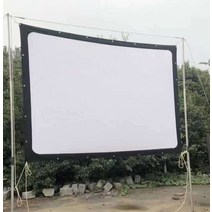 200인치 스크린 빔프로젝터 대형 홈 시어터 영사 야외, 부드러운스크린 60인치 16대9 고급섬유