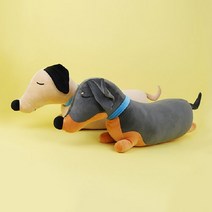 토이웍스 닥스훈트 강아지 애착 인형 85cm 어린이날선물 멍멍이 동물 안고자는 닥스훈트 베개 쿠션, 샌드브라운