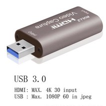 캡쳐보드 4K USB 2.0 3.0 HDMI 비디오 캡처 카드 1080P 60FPS 플레이트 전화 컴퓨터 게임 녹음 박스 라이브 스트리밍 방송, 02 USB 3.0 Coffee