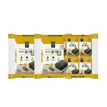 청정원 아침메뉴추천 바사삭 들기름 파래김 도시락 김 반찬 맛있는 어린이간식 4g 16봉 2개 간단한요리 간편식, 41세트