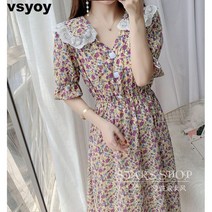 vsyoy 플라워 슬림 원피스
