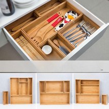 보관함 다용도 수저트레이 서랍 대나무 싱크대 주방 원목, 길이너비 525 375mm 세트 서랍 보관함