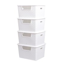 지오리빙 클린존 30L 분리수거함, 4단(화이트)