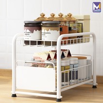 MCOMPANY 정리대 받침대 트레이 서랍장 오븐 접시 밥솥 양념통 다이 철재 주방 용품 선반 가구 정리함 수납장 부엌 다용도 싱크대 틈새 식탁 미니 수납 전자 레인지 HM-792, 슬라이딩 수납장 [줄리]