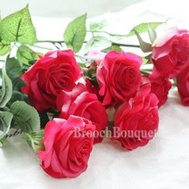 웨딩 부케 꽃 다발 졸업 결혼 식 백일 돌잔치 플라워 꽃꽃이 인테리어 장식 식물 사무실 응접실 거실 홈데코 꾸미기6 헤드 리얼 터치 봄 라텍스 인공 장미 웨딩 홈 장식, 로즈 레드