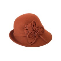 페도라 중절모 모자 우아한 꽃 모자 가 겨울 돔 영국 모직 579eEA3d4