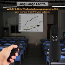 USB 무선 프레젠테이션 포인터 PPT 원격 제어 발표자 페이지 넘기기 교사용 핸드헬드 R400 2.4Ghz, 01 Black