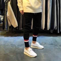 어썸블랑 편안한 면 스판 배색워머 조거팬츠 4color