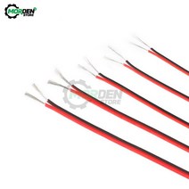 18/ 20 /22/24/26 AWG 주석 도금 구리 전선 2 핀 LED 케이블 300V 절연 긴 서비스 수명 연장 코드, 01 빨간 _ 01 10m | 04 24 AWG