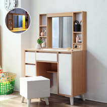 베스트리빙 [리퍼상품]밝게 빛내주는 로라 LED 화장대세트(스툴포함상품) 화장대세트