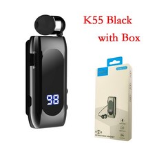 새로운 판매 k55 미니 블루투스 헤드셋 bt5.2 통화 시간 20 시간 통화 알림 진동 스포츠 클립 드라이버 auriculares 이어폰, k55 블랙 박스 포함