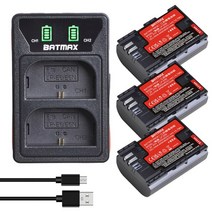 Batmax 2040mAh LP-E6N 배터리 일본 Panasinc 셀 + 캐논 6D 7D 5DS ES 90D R R5 R6 LED 듀얼 충전기, 01 3 battery 1 charger