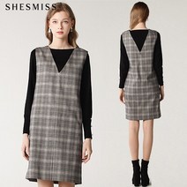 [쉬즈미스] 글렌체크 프론트 슬릿 원피스 (택가격:228000원)