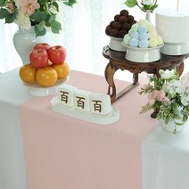 인조실크 인디핑크 돌상테이블보 인견실크, 인조실크(인디핑크)90x55