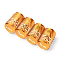 오토바이불바퀴 휠라이트 piaggio vespa gts gtv lx 60 125 250 300 px 200 primavera sprint 오토바이 휠 타이어 밸브 스템 캡 밀폐, 4pcs 골드