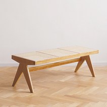 빈티지 펜션 고급 1인 쇼파 발코니 여름 왕골 의자 등나무 라탄 의자 복고 원목, 원목색 진등나무★오크 벤치